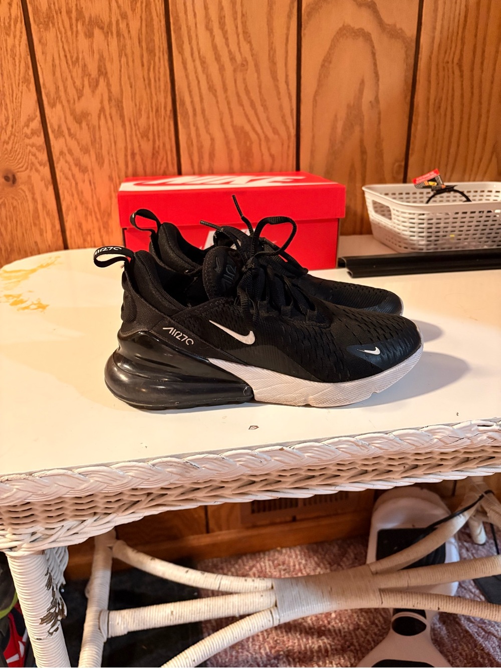 Nike Black/White Kids' Air 270 Sport Sneakers